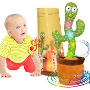 Dancing Cactus Toy Talking Repeating Singing Glowing LED Fun Gift for Kids